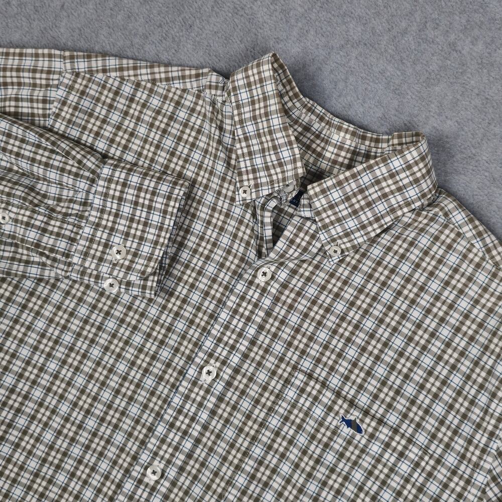 Fish Hippie Mens Medium Tailored-Fit Plaid Long Sleeve Button-Down Shirt